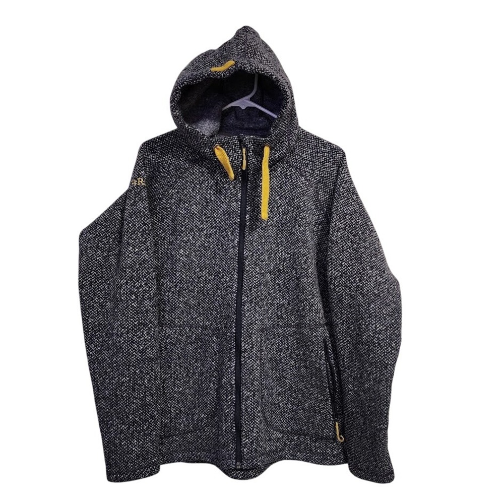 RAB Amy Hoodie Jacket Blue Gray Tweed Full Zip Fleece Gorpcore Campcore XL